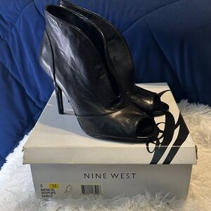 Nine West Black Peep-Toe Heels